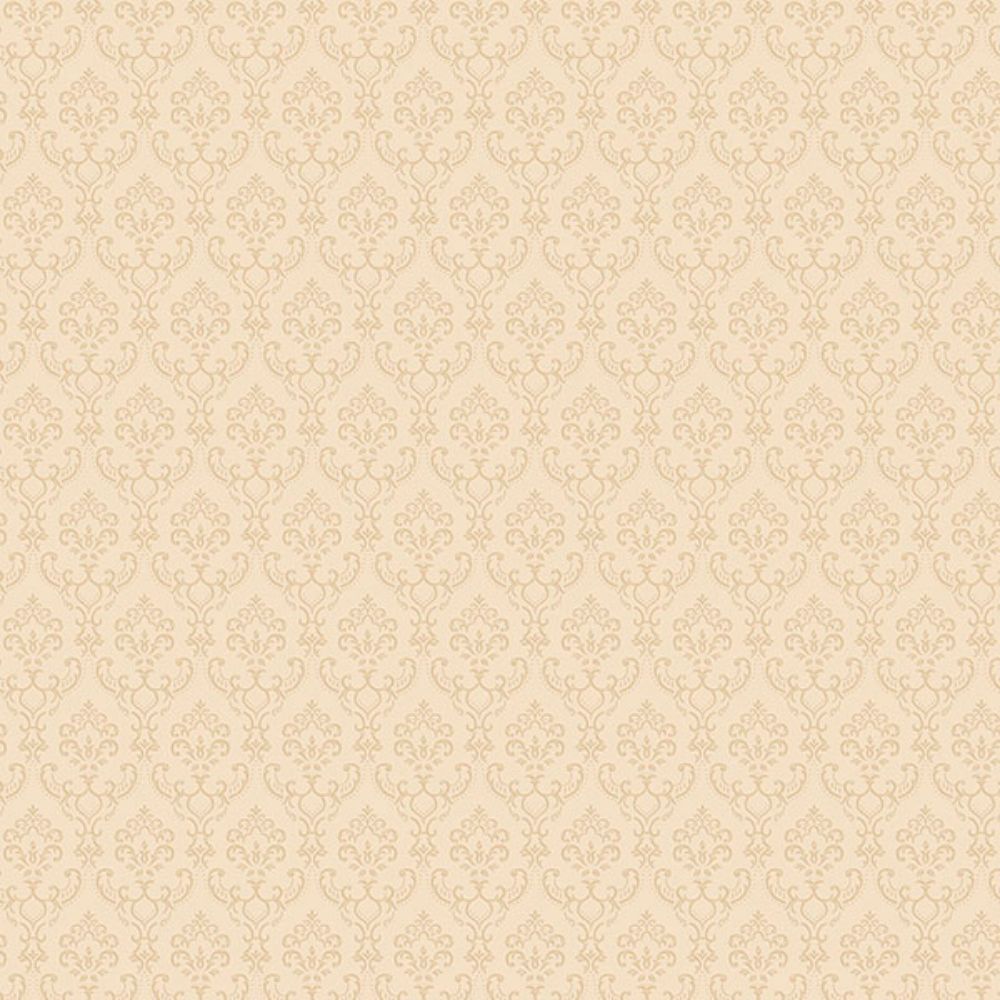 Patton Wallcoverings SK34721 Simply Silks 4 Small Damask Wallpaper In Cream